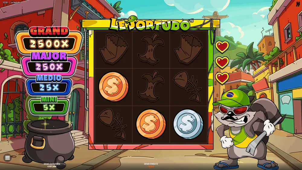 Le Sortudo Rainbow Scatter Symbol beim Übergang in die Hold & Win Runde